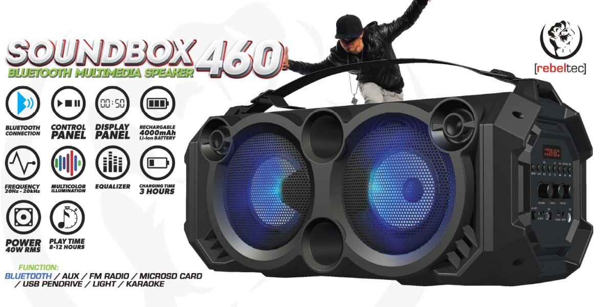 Parlante Argom Bluetooth Slambox Led Plus de 22W - Imagen 4